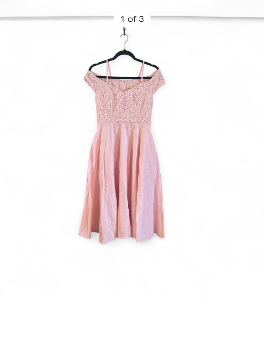 Linen Vibes brand off shoulder midi dress